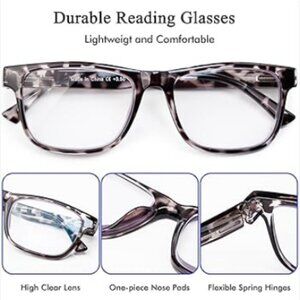 Blue Light Blocking Reading Glasses Large Square Wide Readers
